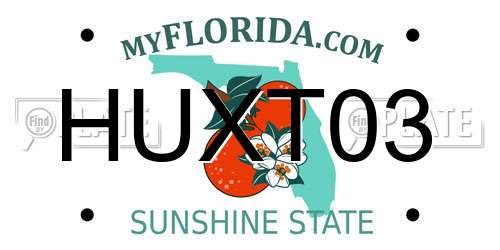 HUXT03 Florida License Plate