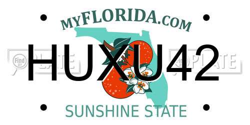 HUXU42 Florida License Plate