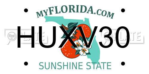 HUXV30 Florida License Plate