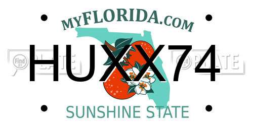 HUXX74 Florida License Plate
