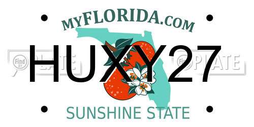 HUXY27 Florida License Plate