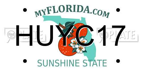 HUYC17 Florida License Plate