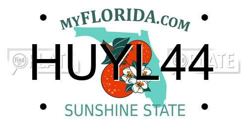 HUYL44 Florida License Plate