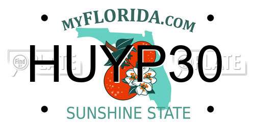 HUYP30 Florida License Plate