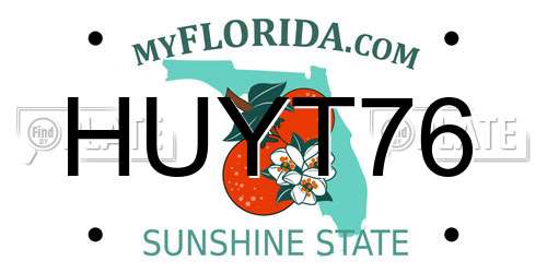 HUYT76 Florida License Plate