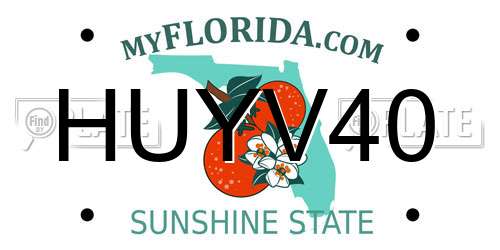 HUYV40 Florida License Plate