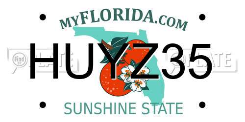 HUYZ35 Florida License Plate