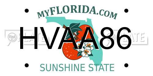 HVAA86 Florida License Plate
