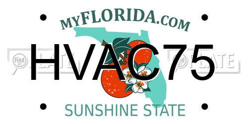 HVAC75 Florida License Plate