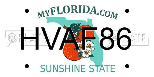 HVAF86 Florida License Plate