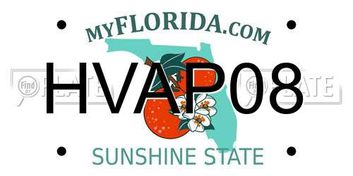 HVAP08 Florida License Plate