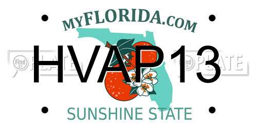 HVAP13 Florida License Plate