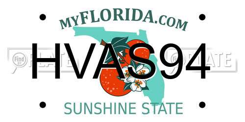 HVAS94 Florida License Plate