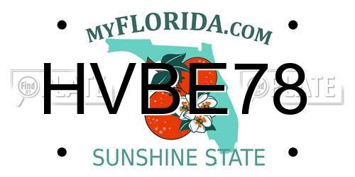 HVBE78 Florida License Plate