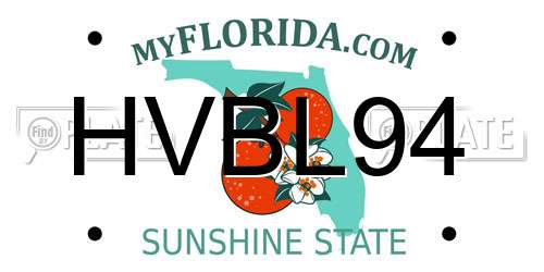 HVBL94 Florida License Plate
