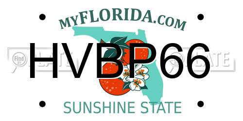HVBP66 Florida License Plate