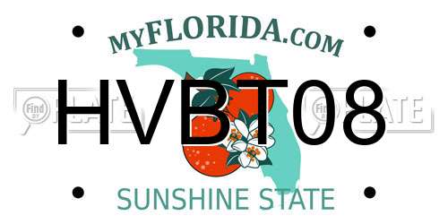 HVBT08 Florida License Plate