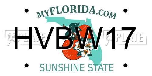 HVBW17 Florida License Plate