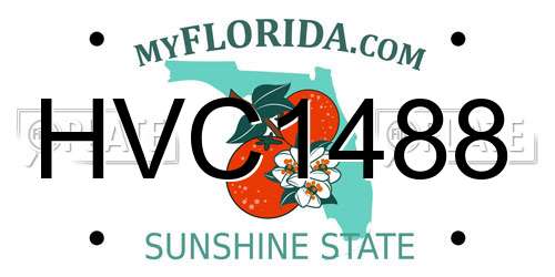 HVC1488 Florida License Plate