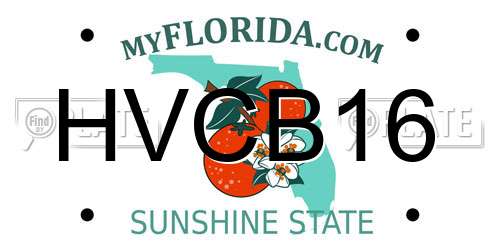HVCB16 Florida License Plate