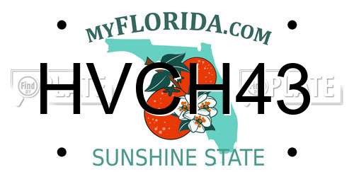 HVCH43 Florida License Plate