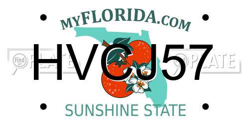 HVCJ57 Florida License Plate