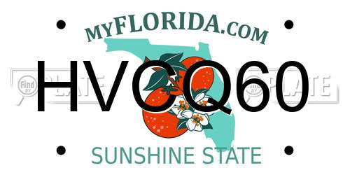 HVCQ60 Florida License Plate