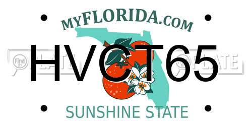 HVCT65 Florida License Plate