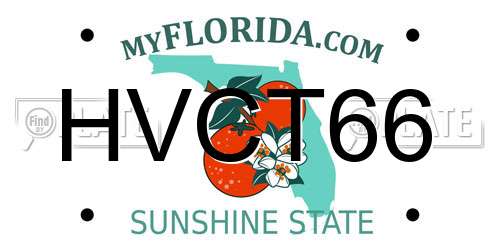 HVCT66 Florida License Plate