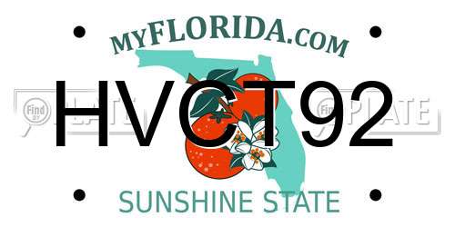 HVCT92 Florida License Plate