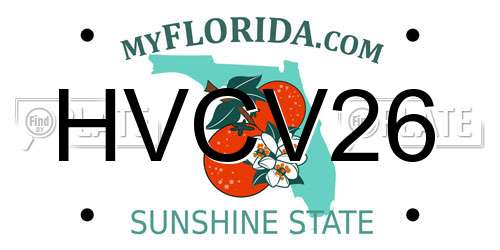 HVCV26 Florida License Plate