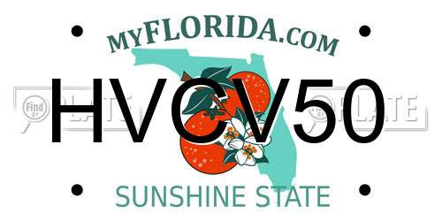 HVCV50 Florida License Plate