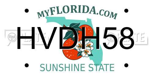 HVDH58 Florida License Plate