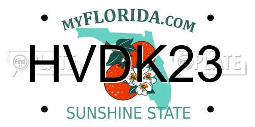 HVDK23 Florida License Plate