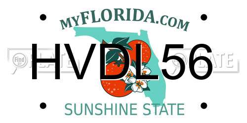HVDL56 Florida License Plate