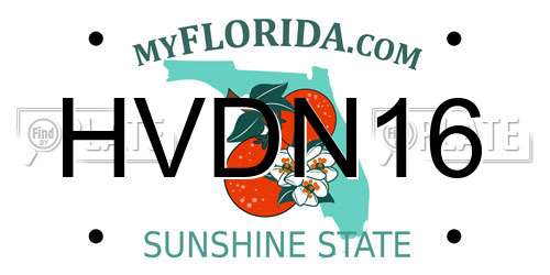 HVDN16 Florida License Plate