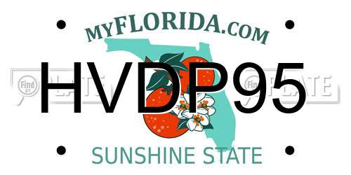 HVDP95 Florida License Plate