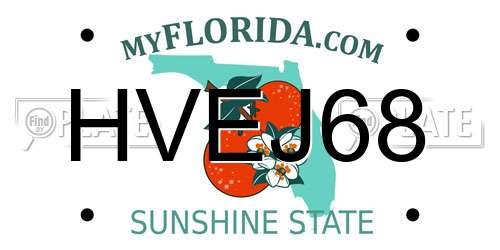 HVEJ68 Florida License Plate