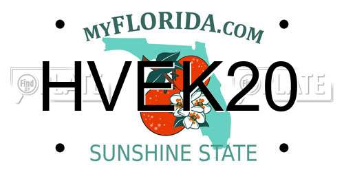 HVEK20 Florida License Plate