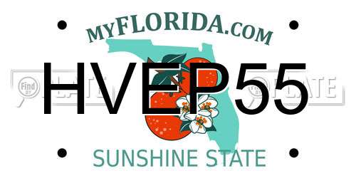 HVEP55 Florida License Plate