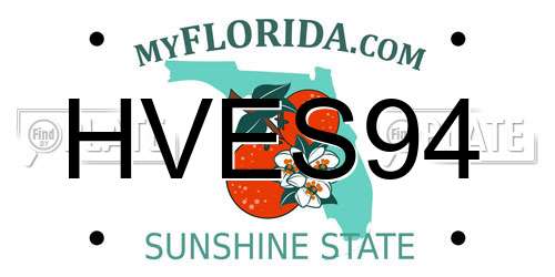 HVES94 Florida License Plate