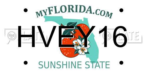 HVEY16 Florida License Plate