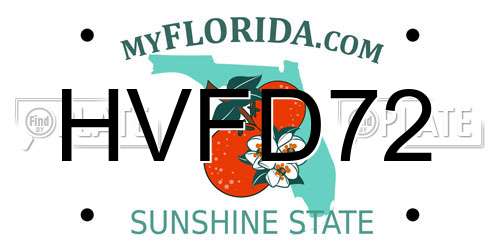 HVFD72 Florida License Plate