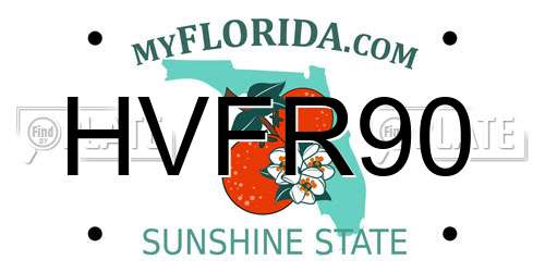 HVFR90 Florida License Plate