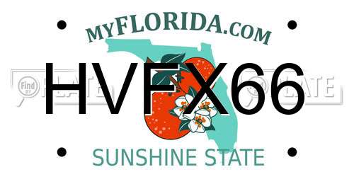 HVFX66 Florida License Plate