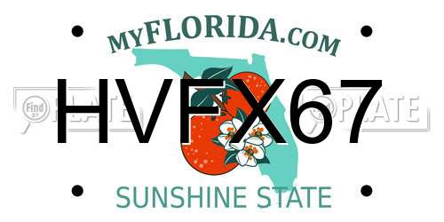 HVFX67 Florida License Plate