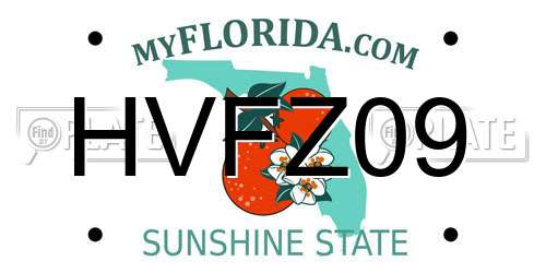 HVFZ09 Florida License Plate
