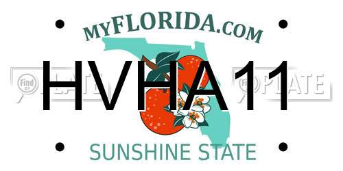HVHA11 Florida License Plate