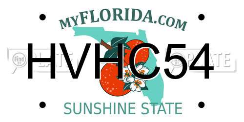 HVHC54 Florida License Plate