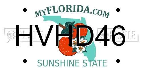 HVHD46 Florida License Plate